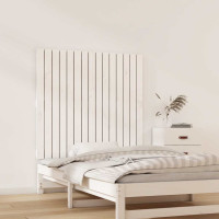 Produktbild för Väggmonterad huvudgavel vit 95,5x3x90 cm massiv furu