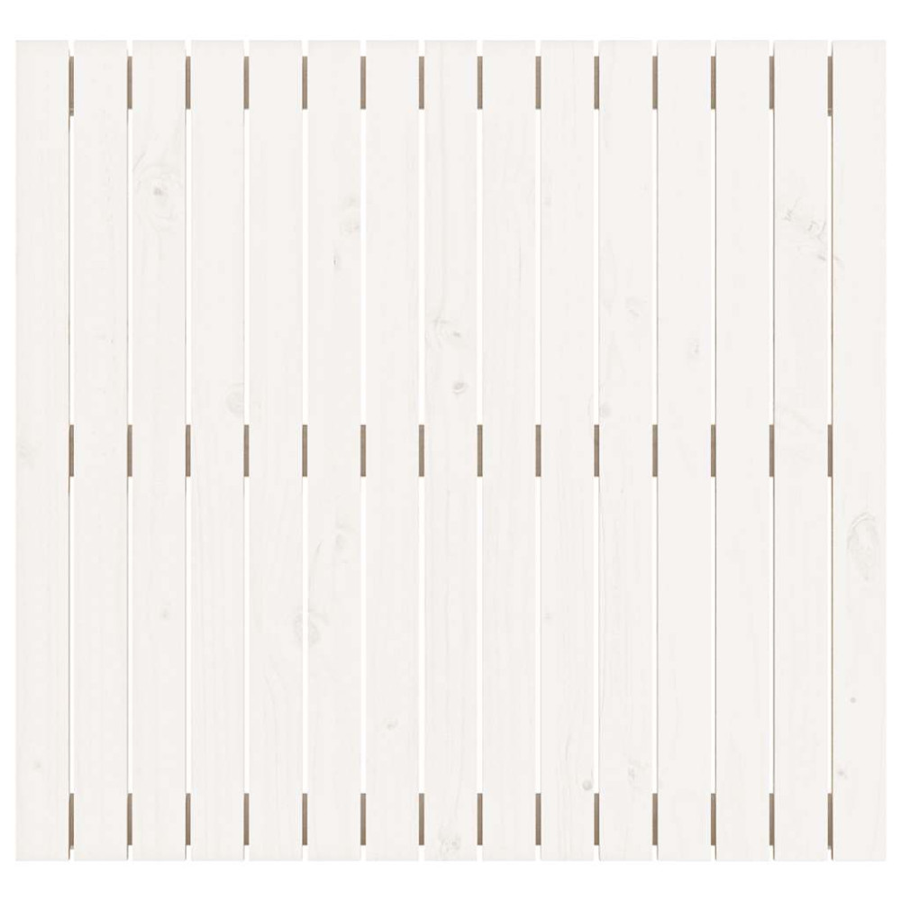 Produktbild för Väggmonterad huvudgavel vit 95,5x3x90 cm massiv furu
