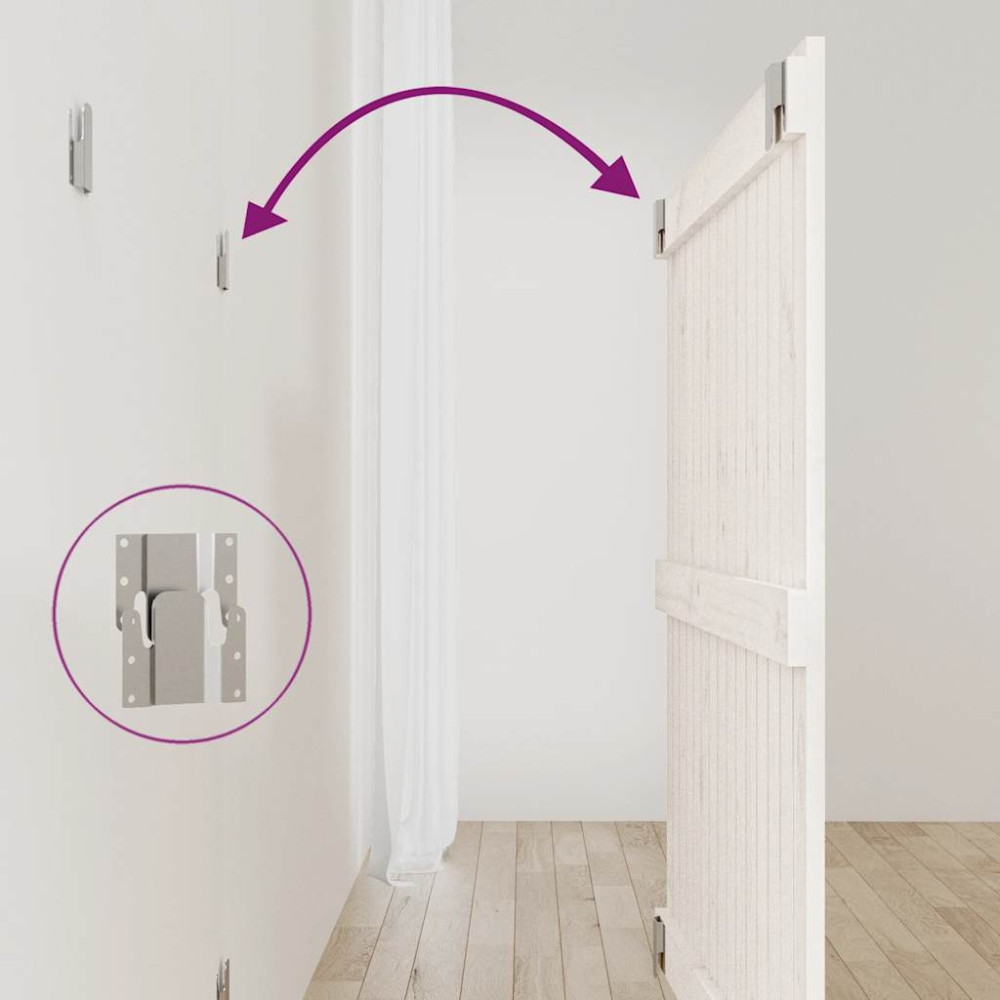 Produktbild för Väggmonterad huvudgavel vit 95,5x3x90 cm massiv furu