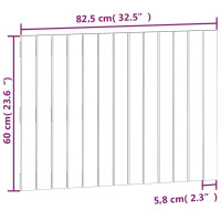 Produktbild för Väggmonterad huvudgavel vit 82,5x3x60 cm massiv furu