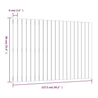 Produktbild för Väggmonterad huvudgavel vit 127,5x3x90 cm massiv furu