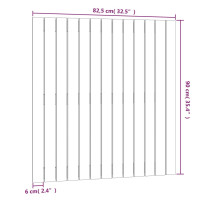 Produktbild för Väggmonterad huvudgavel vit 82,5x3x90 cm massiv furu