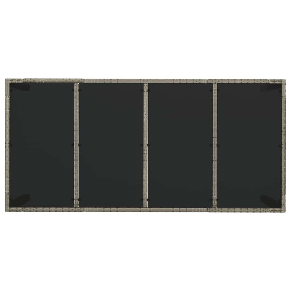 Produktbild för Trädgårdsbord med glasskiva grå 190x90x75 cm konstrotting