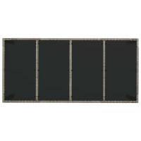 Produktbild för Trädgårdsbord med glasskiva grå 190x90x75 cm konstrotting