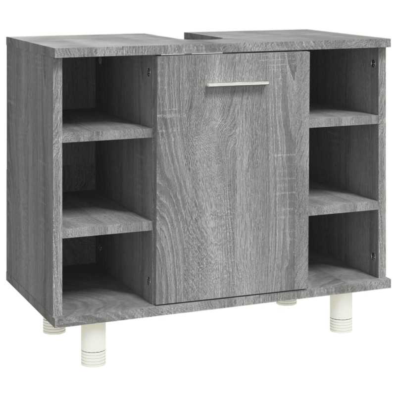 Produktbild för Badrumsskåp grå sonoma 60x32x53,5 cm konstruerat trä