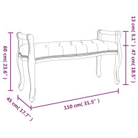 Produktbild för Bänk mörkgrå 110x45x60 cm tyg