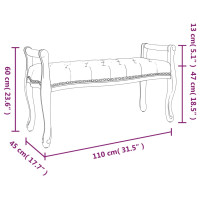 Produktbild för Bänk svart 110x45x60 cm sammet