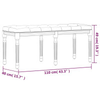 Produktbild för Bänk mörkgrå 110x40x49 cm tyg