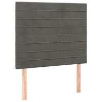 Produktbild för Ramsäng med madrass mörkgrå 90x200 cm sammet
