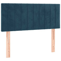 Produktbild för Ramsäng med madrass mörkblå 90x190 cm sammet
