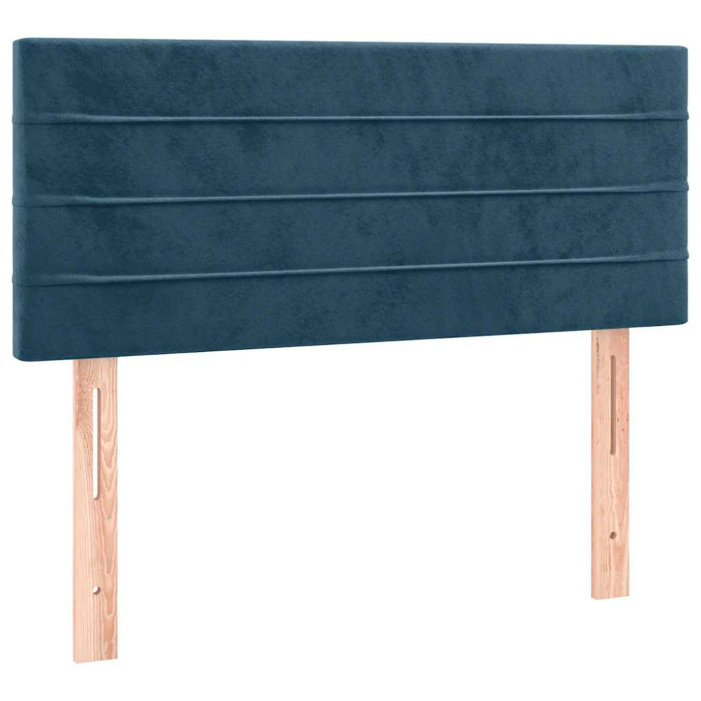 Produktbild för Ramsäng med madrass mörkblå 90x190 cm sammet