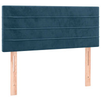 Produktbild för Ramsäng med madrass mörkblå 90x190 cm sammet