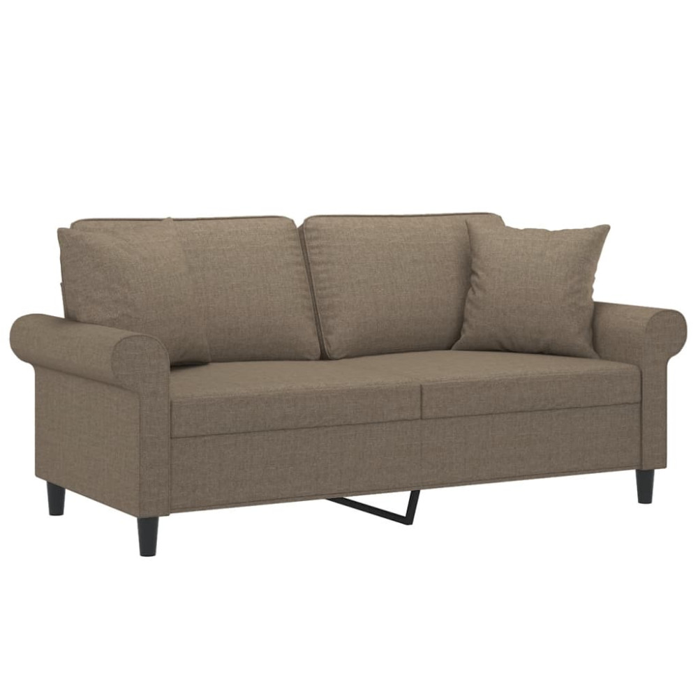 Produktbild för 2-sitssoffa med kuddar&dynor taupe 140 cm tyg