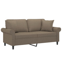 Produktbild för 2-sitssoffa med kuddar&dynor taupe 140 cm tyg