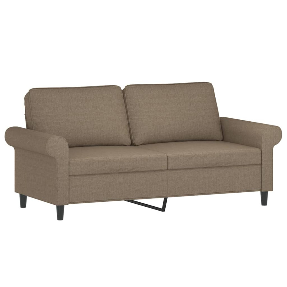 Produktbild för 2-sitssoffa med kuddar&dynor taupe 140 cm tyg