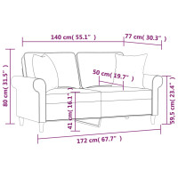 Produktbild för 2-sitssoffa med kuddar&dynor taupe 140 cm tyg