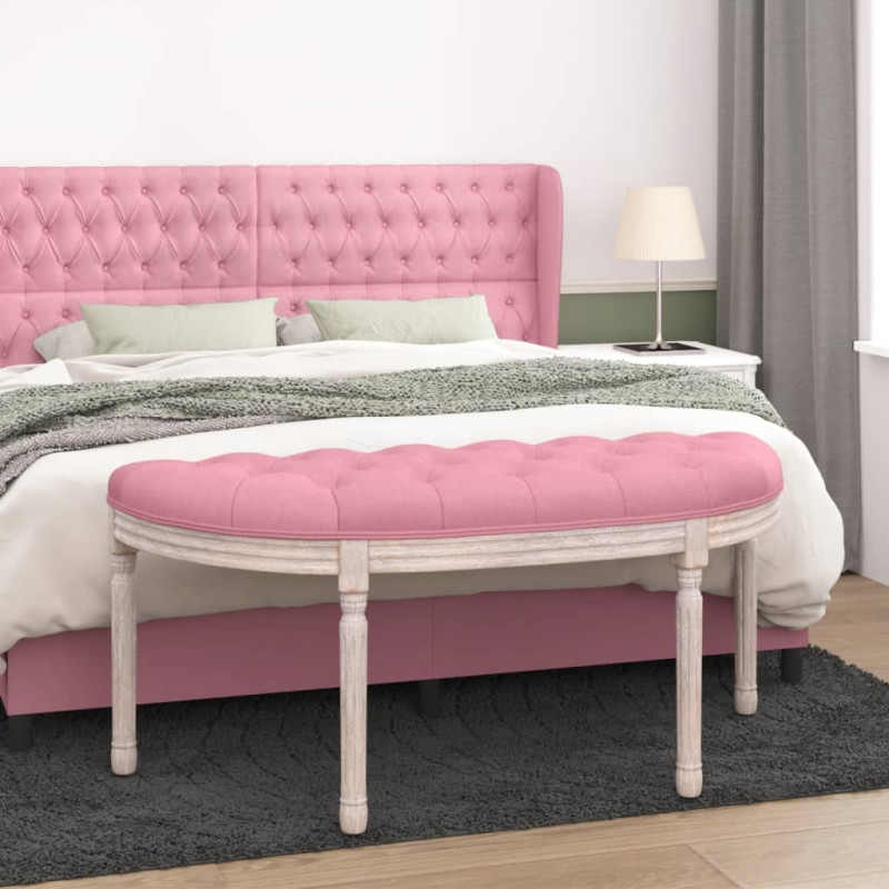 Produktbild för Bänk rosa 110,5x45x49 cm sammet