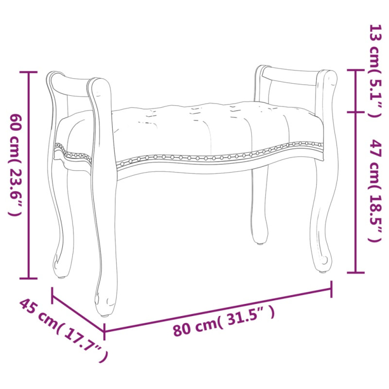 Produktbild för Bänk beige 80x45x60 cm linne