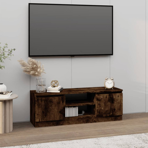 vidaXL TV-bänk med dörr Rökfärgad ek 102x30x36 cm