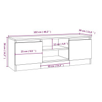 Produktbild för TV-bänk med dörr Rökfärgad ek 102x30x36 cm