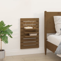 Produktbild för Väggmonterade sängbord 2 st honungsbrun massiv furu
