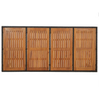 Produktbild för Trädgårdsbord med träskiva svart 190x90x75 cm konstrotting