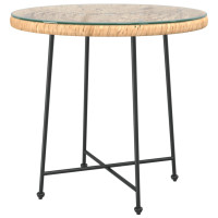 Produktbild för Matbord Ø80 cm härdat glas och stål