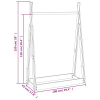 Produktbild för Klädställning 100x45x150 cm massiv furu