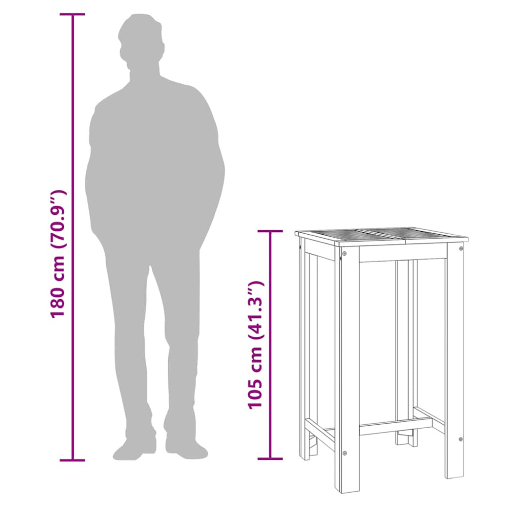Produktbild för Ståbord för utomhusbruk 60x60x105 cm massiv akacia
