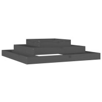Produktbild för Odlingslåda grå 110x110x27 cm massiv furu