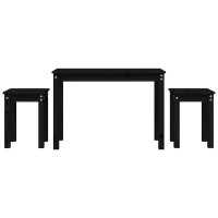 Produktbild för Satsbord 3 st svart massiv furu