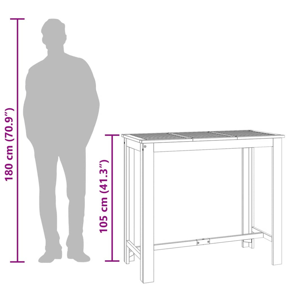 Produktbild för Ståbord för utomhusbruk 120x60x105 cm massiv akacia