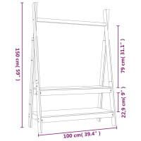 Produktbild för Klädställning 100x45,5x150 cm massiv furu