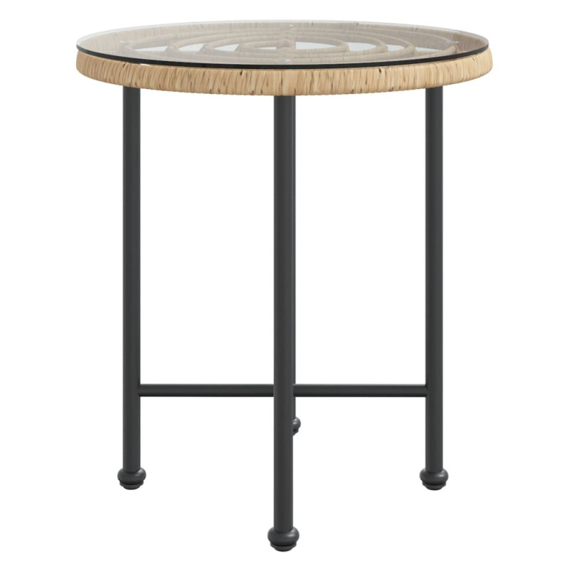 Produktbild för Matbord Ø50 cm härdat glas och stål