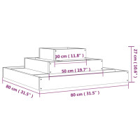 Produktbild för Odlingslåda vit 80x80x27 cm massiv furu