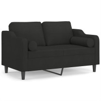 Produktbild för 2-sitssoffa med kuddar&dynor svart 120 cm tyg