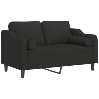 Produktbild för 2-sitssoffa med kuddar&dynor svart 120 cm tyg