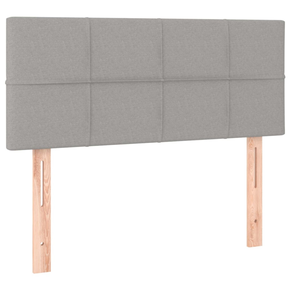 Produktbild för Ramsäng med madrass ljusgrå 90x190 cm sammet