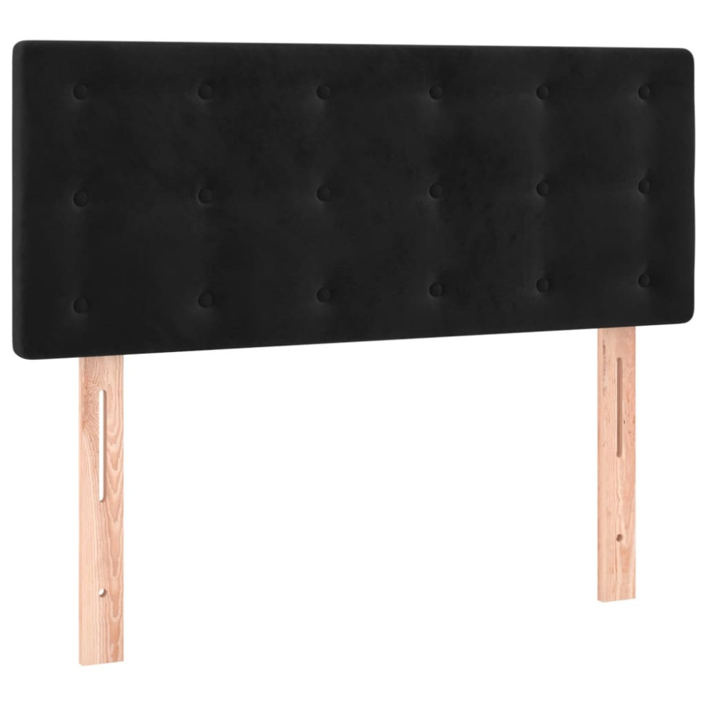 Produktbild för Ramsäng med madrass svart 90x190 cm sammet