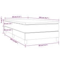 Produktbild för Ramsäng med madrass mörkgrå 80x200 cm sammet