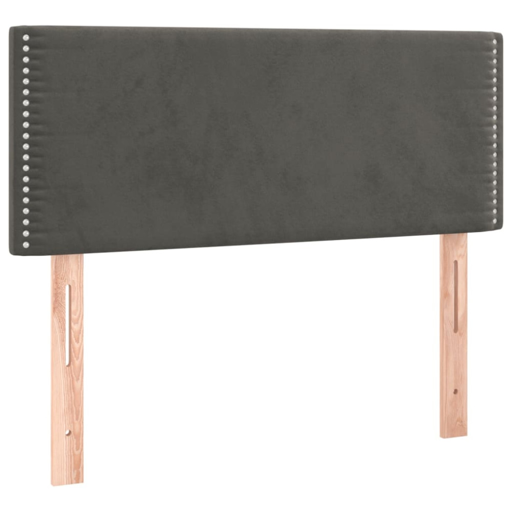Produktbild för Ramsäng med madrass mörkgrå 100x200 cm sammet