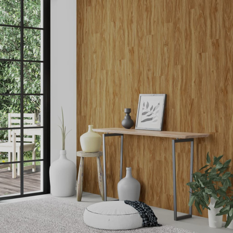 Produktbild för Väggpaneler träimitation brun PVC 2,06 m²