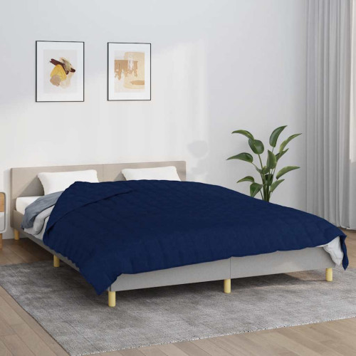 vidaXL Tyngdtäcke blå 220x235 cm 15 kg tyg