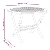 Produktbild för Hopfällbart trädgårdsbord 90x75 cm massivt akaciaträ