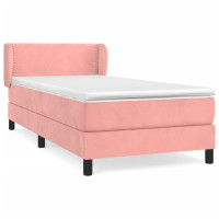 Produktbild för Ramsäng med madrass rosa 100x200 cm sammet
