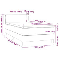 Produktbild för Ramsäng med madrass rosa 100x200 cm sammet