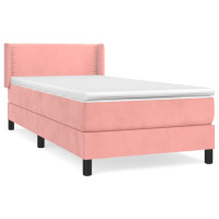 Produktbild för Ramsäng med madrass rosa 100x200 cm sammet