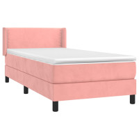 Produktbild för Ramsäng med madrass rosa 100x200 cm sammet