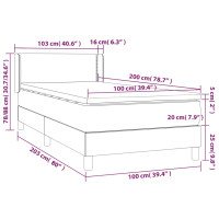 Produktbild för Ramsäng med madrass rosa 100x200 cm sammet