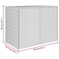 Produktbild för Trädgårdsskåp grå 100x55,5x80 cm konstrotting